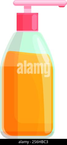 Solarium sunscreen bottle icon. Cartoon of Solarium sunscreen bottle vector icon for web design isolated on white background. Solarium sunscreen bottle icon, cartoon style Stock Vector