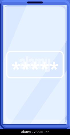 Cipher smartphone icon. Cartoon of Cipher smartphone vector icon for web design isolated on white background. Cipher smartphone icon, cartoon style Stock Vector