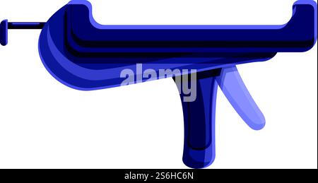 Finishing silicone caulk gun icon. Cartoon of Finishing silicone caulk gun vector icon for web design isolated on white background. Finishing silicone caulk gun icon, cartoon style Stock Vector