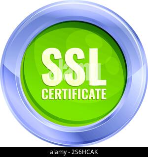 Private ssl certificate icon. Cartoon of Private ssl certificate vector icon for web design isolated on white background. Private ssl certificate icon, cartoon style Stock Vector
