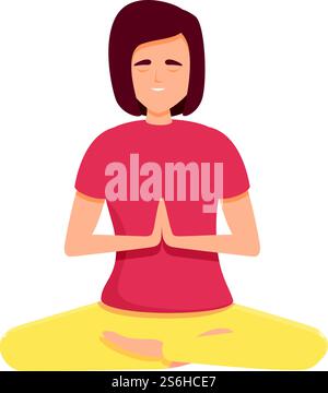 Ayurvedic meditation icon. Cartoon of Ayurvedic meditation vector icon for web design isolated on white background. Ayurvedic meditation icon, cartoon style Stock Vector