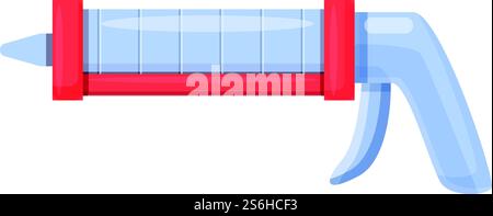 Glue silicone caulk gun icon. Cartoon of Glue silicone caulk gun vector icon for web design isolated on white background. Glue silicone caulk gun icon, cartoon style Stock Vector