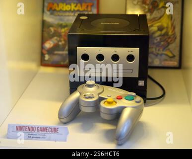 Wroclaw, Poland. 8th Mar, 2024. Nintendo gamecube with console pad seen in the museum exhibition. (Credit Image: © Damian Klamka/ZUMA Press Wire) EDITORIAL USAGE ONLY! Not for Commercial USAGE! Stock Photo