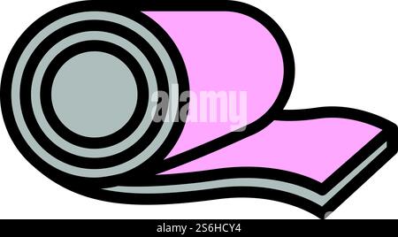 Yoga mat icon. Outline Yoga mat vector icon for web design isolated on white background. Yoga mat icon, outline style Stock Vector