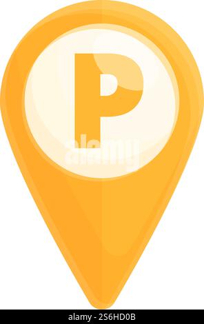 Paid parking location icon. Cartoon of Paid parking location vector icon for web design isolated on white background. Paid parking location icon, cartoon style Stock Vector