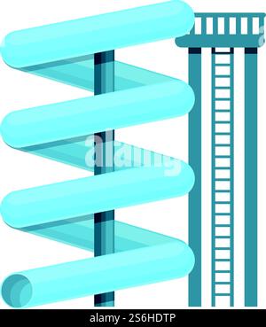 Water park spiral pipe icon. Cartoon of Water park spiral pipe vector icon for web design isolated on white background. Water park spiral pipe icon, cartoon style Stock Vector