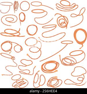 Lasso icons set. Cartoon set of lasso vector icons for web design. Lasso icons set, cartoon style Stock Vector