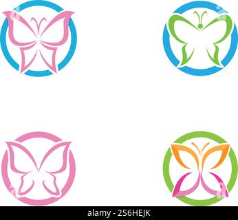 Vector - Butterfly conceptual simple, colorful icon. Logo. Vector illustration Stock Vector