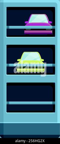 Storey parking icon. Cartoon of Storey parking vector icon for web design isolated on white background. Storey parking icon, cartoon style Stock Vector