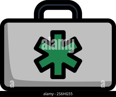 Medica Case Icon. Editable Bold Outline With Color Fill Design. Vector Illustration. Stock Vector