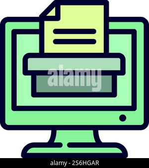 Online vote icon. Outline Online vote vector icon for web design isolated on white background. Online vote icon, outline style Stock Vector