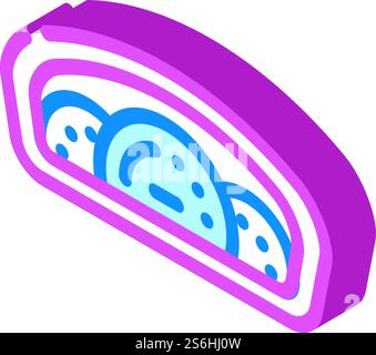 speedometer car isometric icon vector. speedometer car sign. isolated symbol illustration. speedometer car isometric icon vector illustration Stock Vector