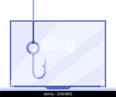 Phishing laptop data icon. Cartoon of Phishing laptop data vector icon for web design isolated on white background. Phishing laptop data icon, cartoon style Stock Vector
