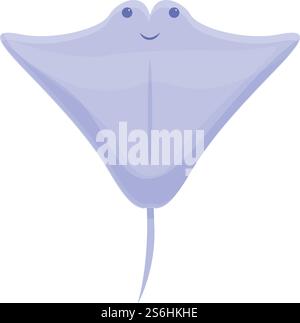 Smiling stingray icon. Cartoon of Smiling stingray vector icon for web design isolated on white background. Smiling stingray icon, cartoon style Stock Vector