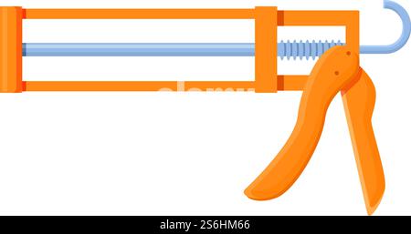 Plastic silicone caulk gun icon. Cartoon of Plastic silicone caulk gun vector icon for web design isolated on white background. Plastic silicone caulk gun icon, cartoon style Stock Vector