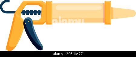Equipment silicone caulk gun icon. Cartoon of Equipment silicone caulk gun vector icon for web design isolated on white background. Equipment silicone caulk gun icon, cartoon style Stock Vector
