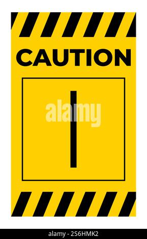 Caution On Power Symbol Sign On White Background Stock Vector