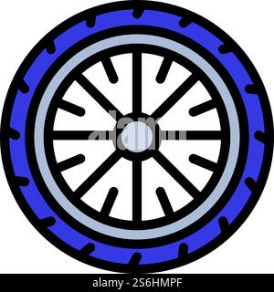 Bike wheel tire icon. Outline Bike wheel tire vector icon for web design isolated on white background. Bike wheel tire icon, outline style Stock Vector