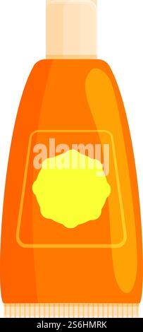 Sunscreen bottle icon. Cartoon of Sunscreen bottle vector icon for web design isolated on white background. Sunscreen bottle icon, cartoon style Stock Vector