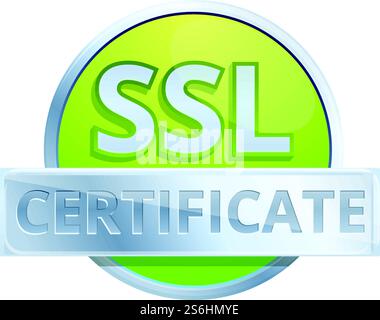 Internet ssl certificate icon. Cartoon of Internet ssl certificate vector icon for web design isolated on white background. Internet ssl certificate icon, cartoon style Stock Vector