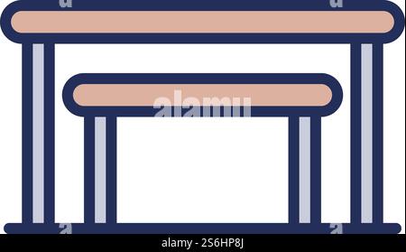 Sport uneven bars icon. Outline Sport uneven bars vector icon for web design isolated on white background. Sport uneven bars icon, outline style Stock Vector