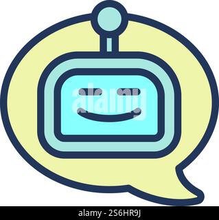 Robot chatbot icon. Outline Robot chatbot vector icon for web design isolated on white background. Robot chatbot icon, outline style Stock Vector