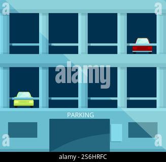 Paid parking building icon. Cartoon of Paid parking building vector icon for web design isolated on white background. Paid parking building icon, cartoon style Stock Vector