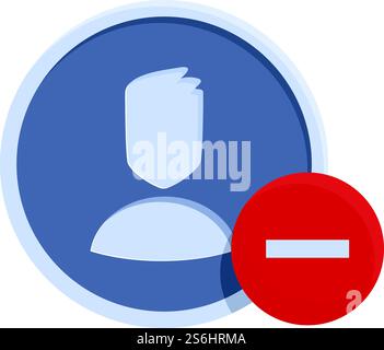 Delete online user icon. Cartoon of Delete online user vector icon for web design isolated on white background. Delete online user icon, cartoon style Stock Vector