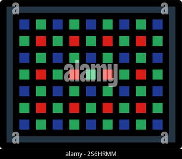 Icon Of Photo Camera Sensor. Editable Bold Outline With Color Fill Design. Vector Illustration. Stock Vector
