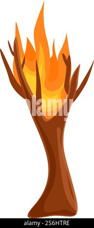 Burning forest icon. Cartoon of Burning forest vector icon for web design isolated on white background. Burning forest icon, cartoon style Stock Vector
