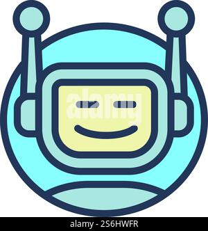 Mobile chatbot icon. Outline Mobile chatbot vector icon for web design isolated on white background. Mobile chatbot icon, outline style Stock Vector