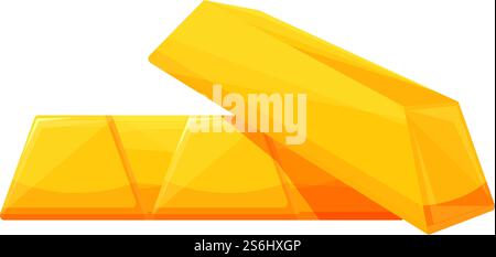 Money gold bar icon. Cartoon of Money gold bar vector icon for web design isolated on white background. Money gold bar icon, cartoon style Stock Vector
