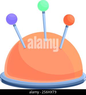Needle pillow icon. Cartoon of Needle pillow vector icon for web design isolated on white background. Needle pillow icon, cartoon style Stock Vector