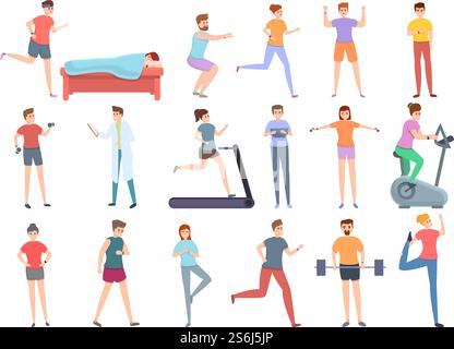 Wearable tracker icons set. Cartoon set of wearable tracker vector icons for web design. Wearable tracker icons set, cartoon style Stock Vector
