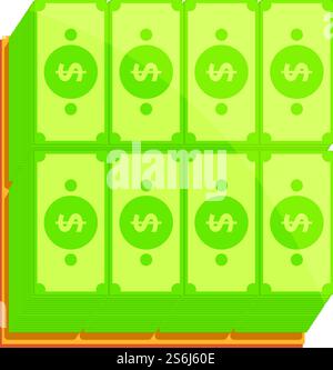 Bank cash top view icon. Cartoon of Bank cash top view vector icon for web design isolated on white background. Bank cash top view icon, cartoon style Stock Vector