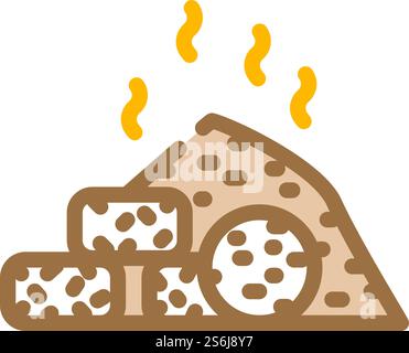 pressed compost color icon vector. pressed compost sign. isolated symbol illustration. pressed compost color icon vector illustration Stock Vector