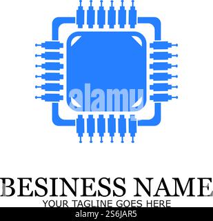 CPU processor line vector icon for websites and mobile flat design ,mini cpu icon flat style,mobile cpu vector,phone cpu illustration,basic cpu icon-vector Stock Vector