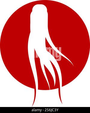Ginseng logo vector design template Stock Vector