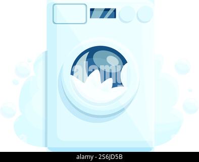 Pipe broken washing machine icon. Cartoon of Pipe broken washing machine vector icon for web design isolated on white background. Pipe broken washing machine icon, cartoon style Stock Vector
