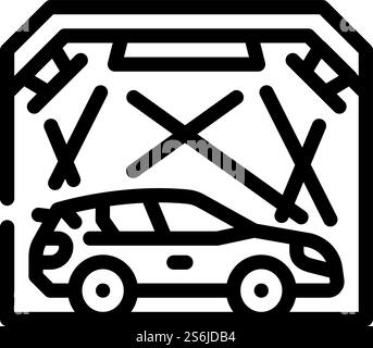 garage box for car polishing line icon vector illustration Stock Vector ...