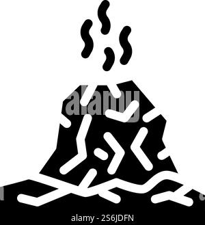 eruption disaster glyph icon vector. eruption disaster sign. isolated contour symbol black illustration. eruption disaster glyph icon vector illustration Stock Vector