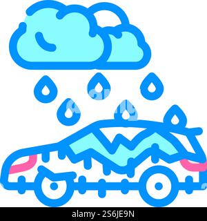 freezing rain disaster color icon vector. freezing rain disaster sign. isolated symbol illustration. freezing rain disaster color icon vector illustration Stock Vector