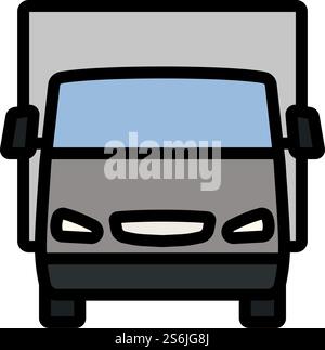 Van Truck Icon. Editable Bold Outline With Color Fill Design. Vector Illustration. Stock Vector