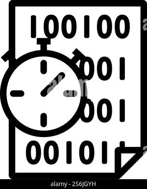 Fast Development Icon. Editable Bold Outline Design. Vector Illustration. Stock Vector