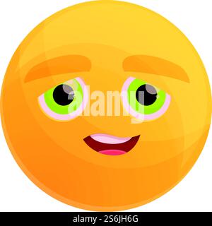 Apologetic emoticon icon. Cartoon of apologetic emoticon vector icon for web design isolated on white background. Apologetic emoticon icon, cartoon style Stock Vector