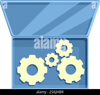 Gear laptop repair icon. Cartoon of Gear laptop repair vector icon for web design isolated on white background. Gear laptop repair icon, cartoon style Stock Vector