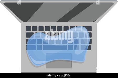 Water laptop repair icon. Cartoon of Water laptop repair vector icon for web design isolated on white background. Water laptop repair icon, cartoon style Stock Vector