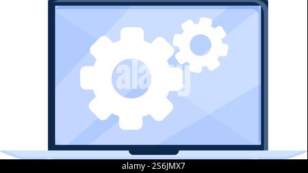 Update laptop repair icon. Cartoon of Update laptop repair vector icon for web design isolated on white background. Update laptop repair icon, cartoon style Stock Vector