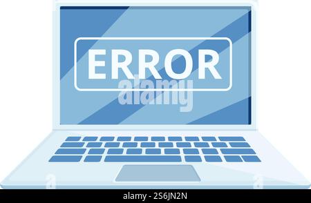 Software error laptop repair icon. Cartoon of Software error laptop repair vector icon for web design isolated on white background. Software error laptop repair icon, cartoon style Stock Vector