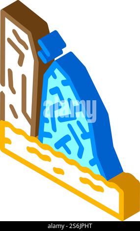 breakaway iceberg disaster isometric icon vector. breakaway iceberg disaster sign. isolated symbol illustration. breakaway iceberg disaster isometric icon vector illustration Stock Vector
